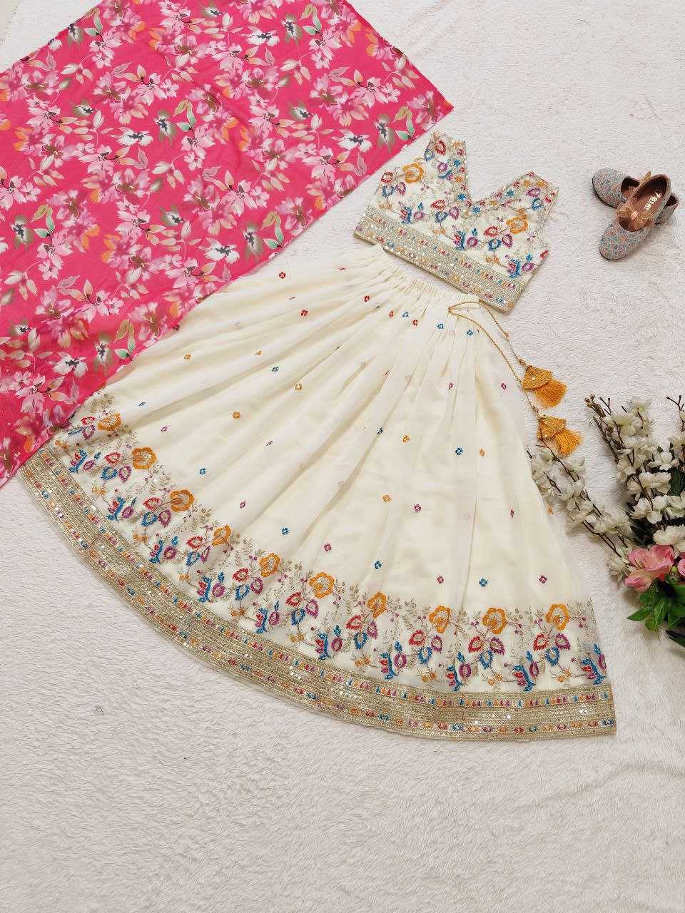 Faux Georgette Kesh168 Mnt35 Kids Weae  Kids Lehenga Kids Traditional Outfits Kids Festive Wear Kids  Weddings Outfits Kids Diwali Clothes