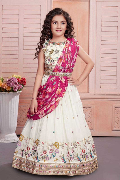 Faux Georgette Kesh168 Mnt35 Kids Weae  Kids Lehenga Kids Traditional Outfits Kids Festive Wear Kids  Weddings Outfits Kids Diwali Clothes