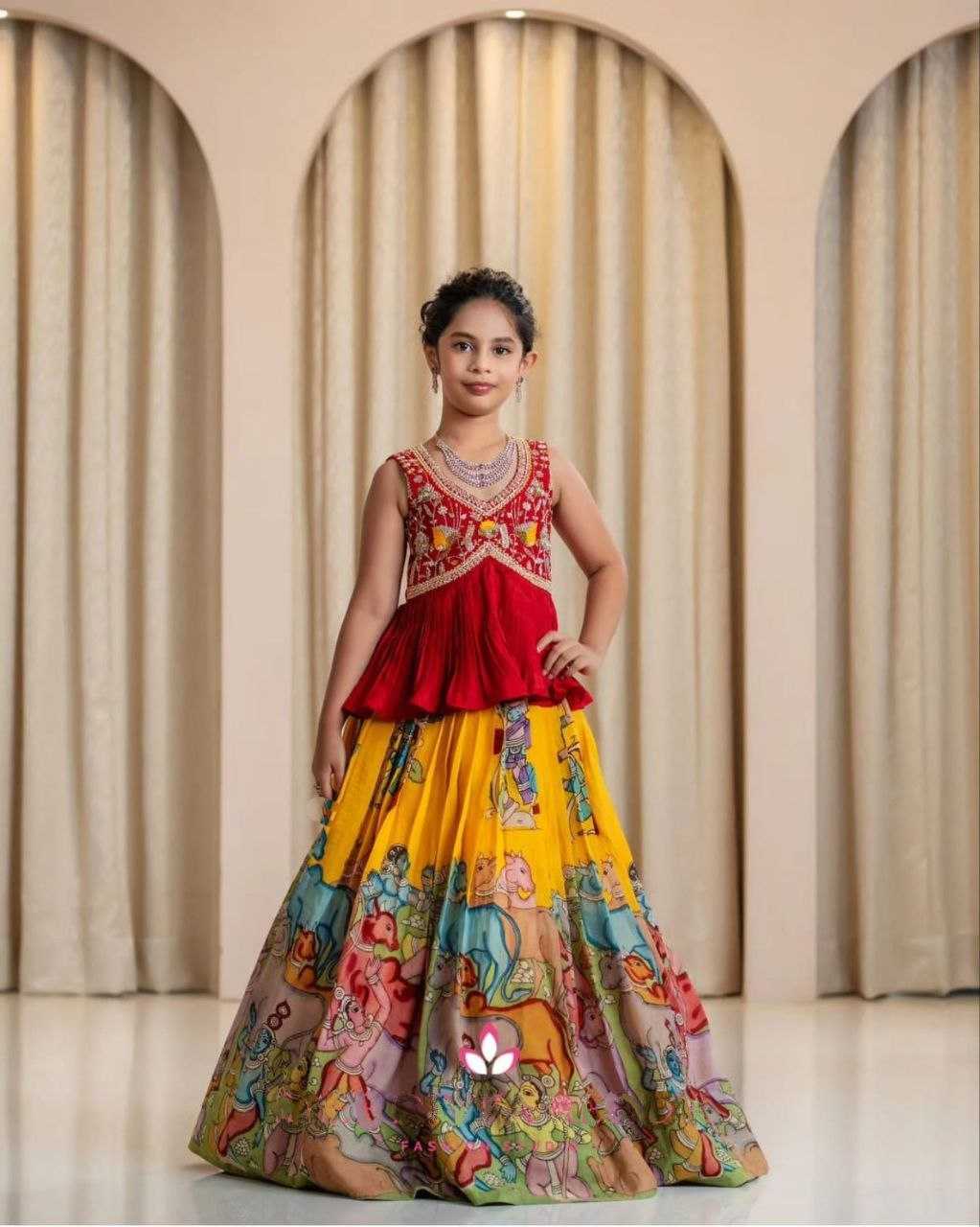 Faux Georgette Kesh168 Mnt39 Kids Wear  Kids Lehenga Kids Traditional Outfits Kids Lehenga Choli Kids Festive Wear Kids Wedding Outfits