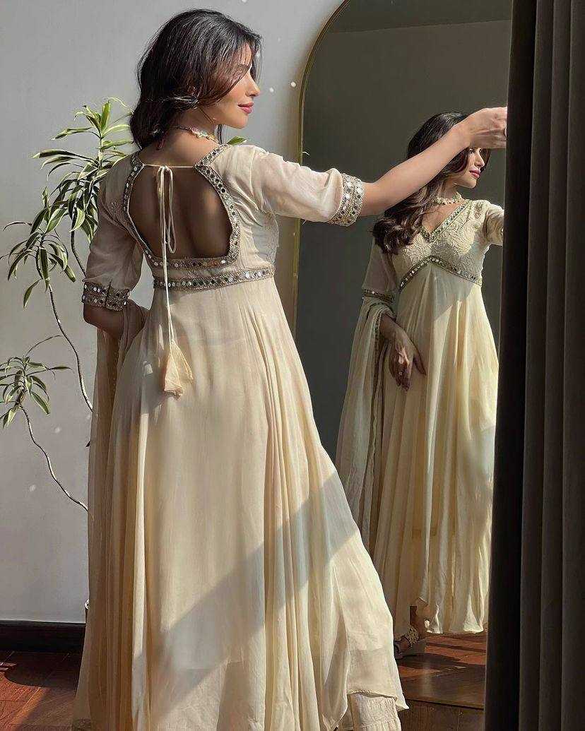 Faux Georgette Kesh169 615 Gowns  Embroidery Anarkali Long Georgette Diwali Collections Gowns