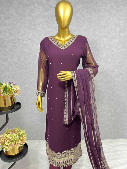 Faux Georgette Kesh227 1009 Suits & Dresses Islamic Clothing  Ladies Pakistani Georgette Long Kurtis Suits