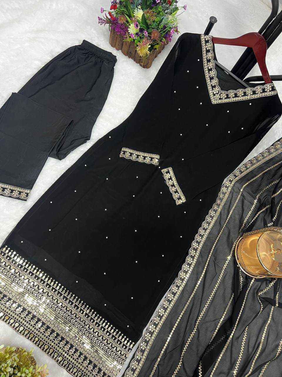 Faux Georgette Kesh227 1009 Suits & Dresses Islamic Clothing  Ladies Pakistani Georgette Long Kurtis Suits