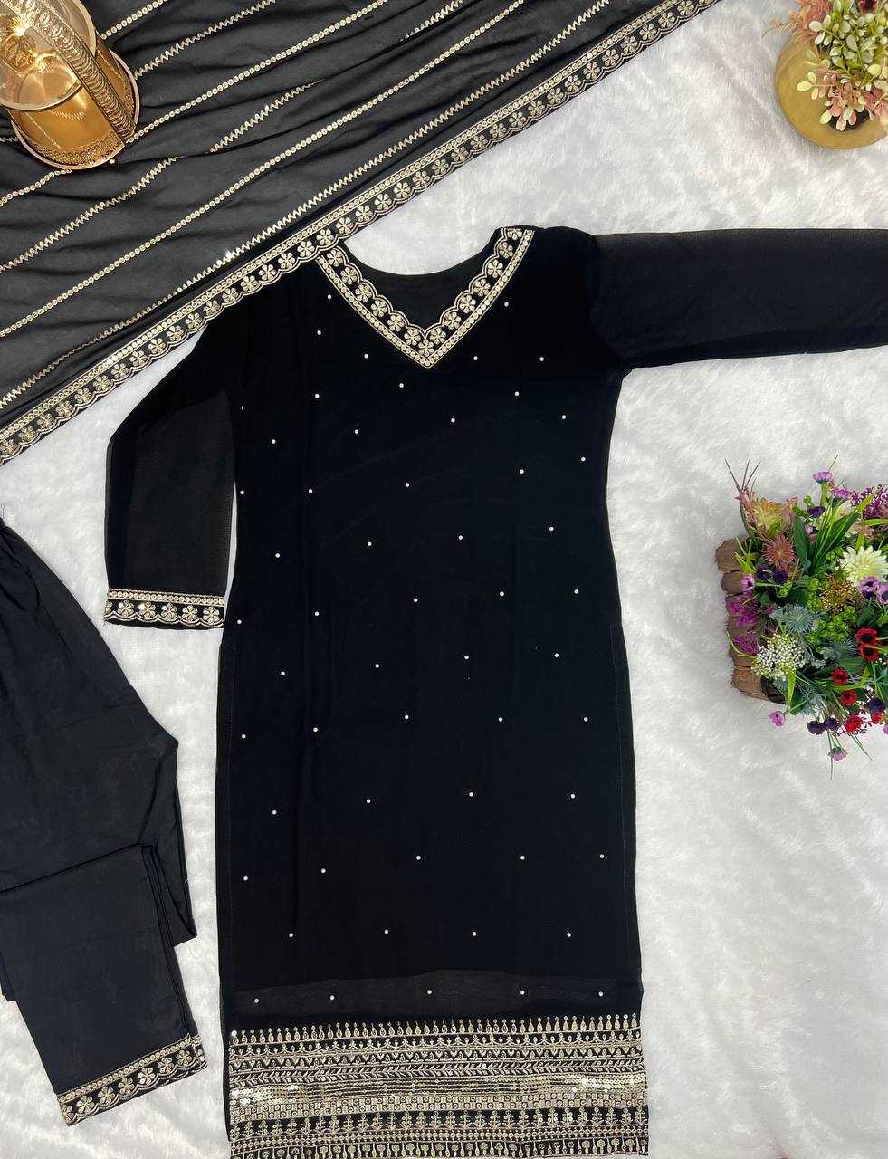 Faux Georgette Kesh227 1009 Suits & Dresses Islamic Clothing  Ladies Pakistani Georgette Long Kurtis Suits