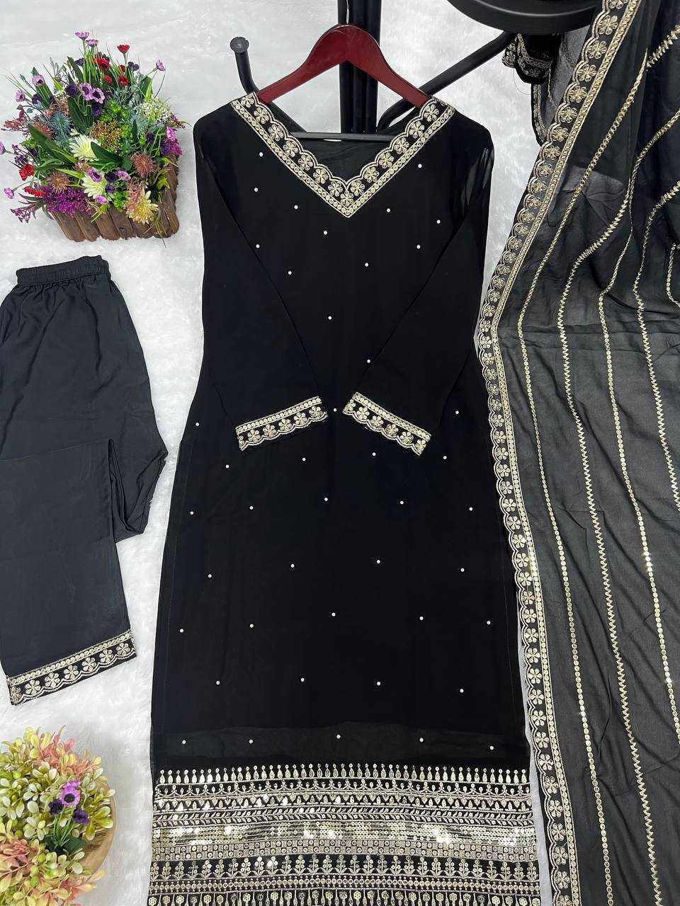 Faux Georgette Kesh227 1009 Suits & Dresses Islamic Clothing  Ladies Pakistani Georgette Long Kurtis Suits