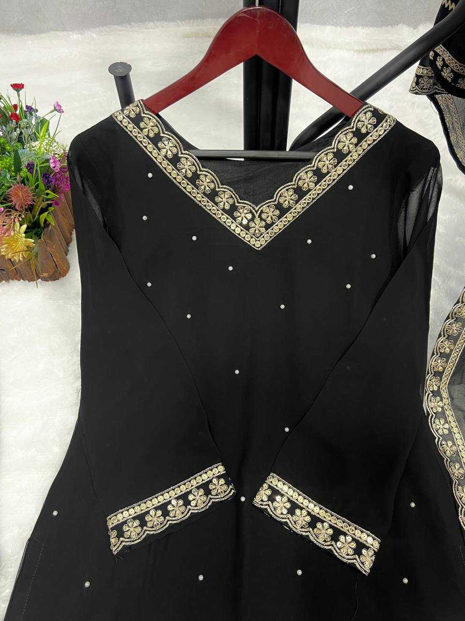 Faux Georgette Kesh227 1009 Suits & Dresses Islamic Clothing  Ladies Pakistani Georgette Long Kurtis Suits