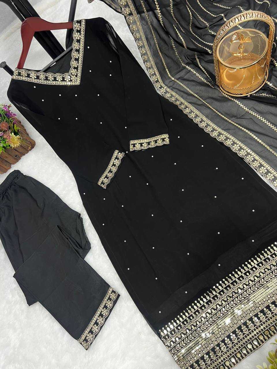 Faux Georgette Kesh227 1009 Suits & Dresses Islamic Clothing  Ladies Pakistani Georgette Long Kurtis Suits