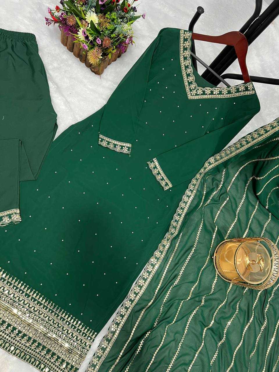 Faux Georgette Kesh227 1009 Suits & Dresses Islamic Clothing  Ladies Pakistani Georgette Long Kurtis Suits