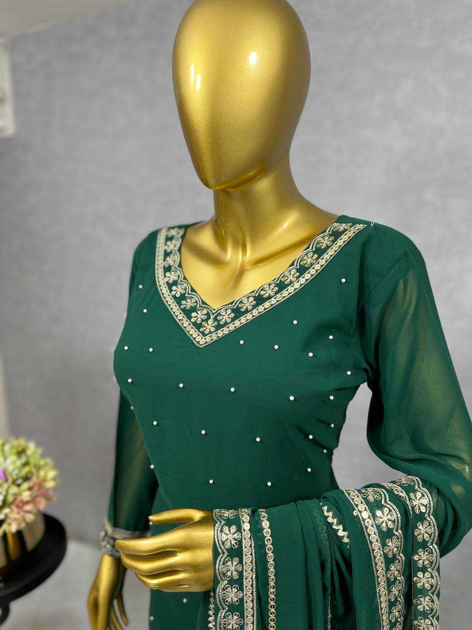 Faux Georgette Kesh227 1009 Suits & Dresses Islamic Clothing  Ladies Pakistani Georgette Long Kurtis Suits