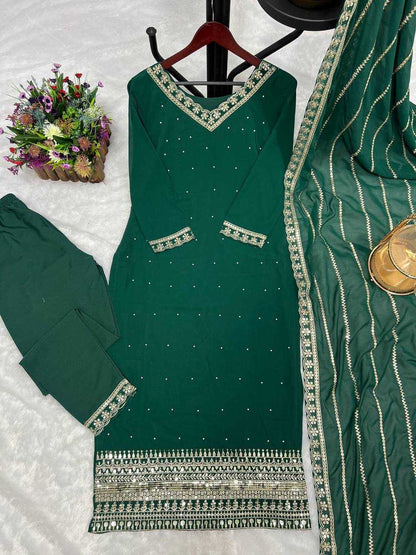 Faux Georgette Kesh227 1009 Suits & Dresses Islamic Clothing  Ladies Pakistani Georgette Long Kurtis Suits