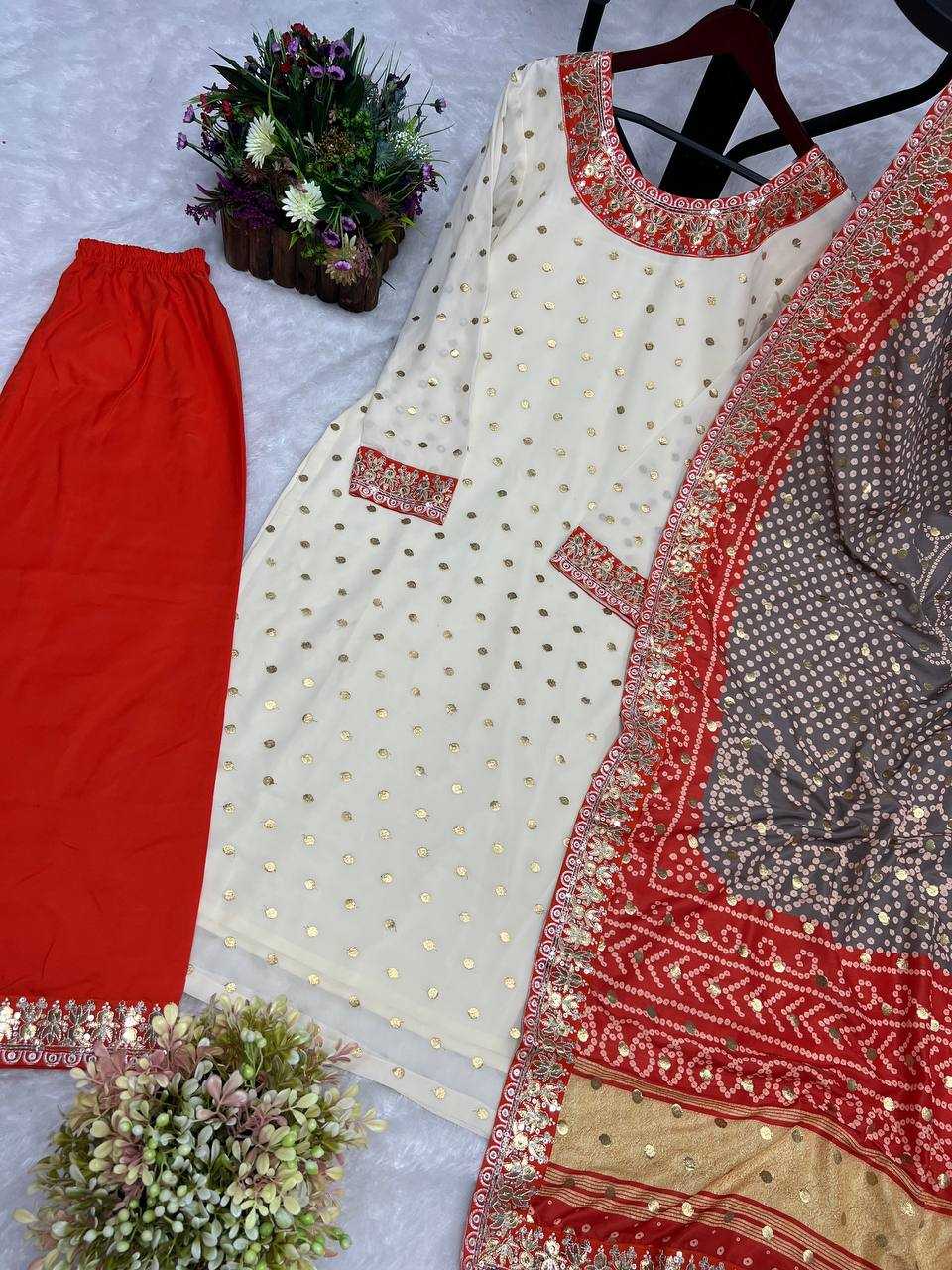 Faux Georgette Kesh228 567 Suits & Dresses Islamic Clothing  Pakistani Embroidery Ladies Silk Long Kurtis Suits