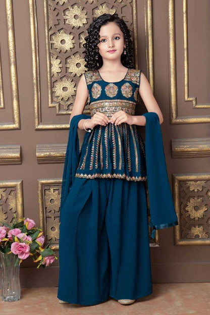 Faux Georgette Ksb 1004-B Kids Wear  Kids Sharara E