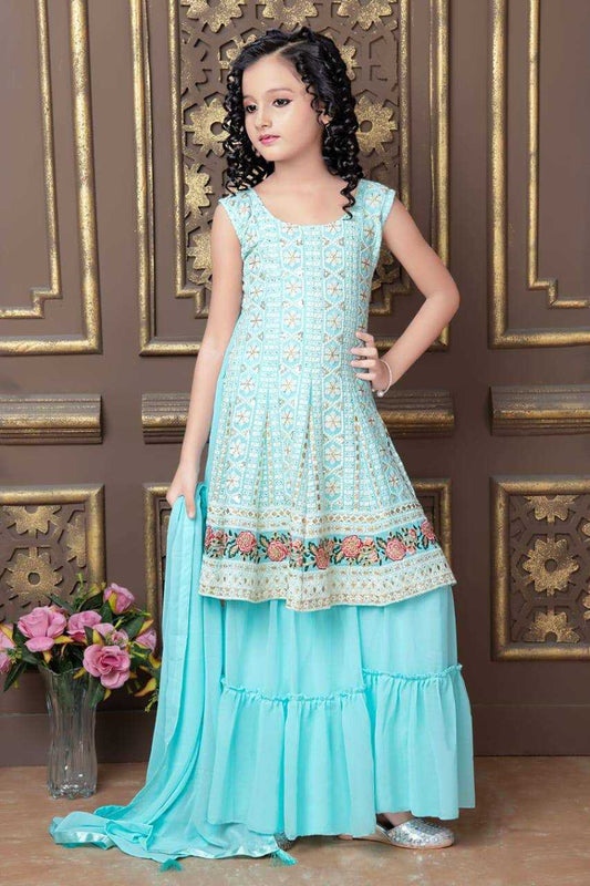 Faux Georgette Ksb 1005-B Kids Wear  Kids Sharara E