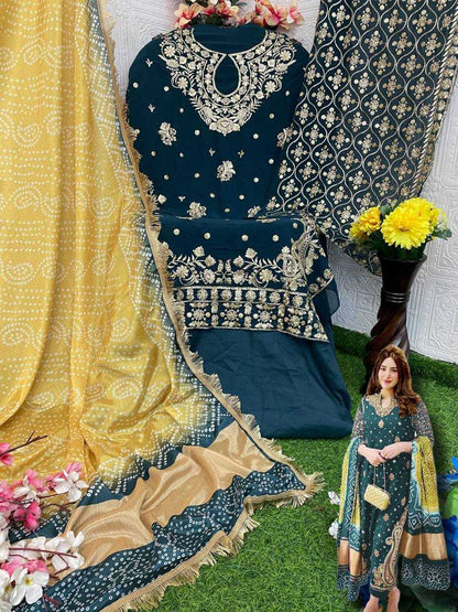 Faux Georgette Ksb 1095 Suits & Dresses  Unstitched Embroidery Suits