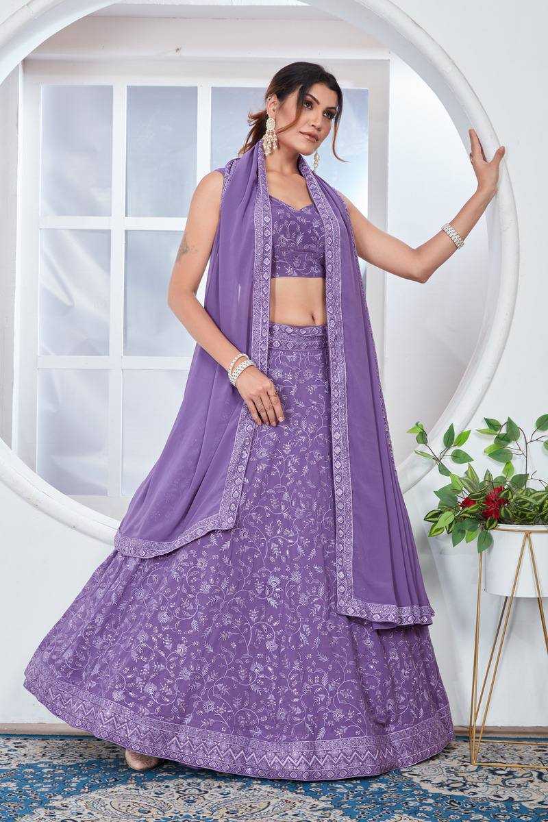 Faux Georgette Ksb 2242 Lehengas  Traditional Embroidered Lehengas