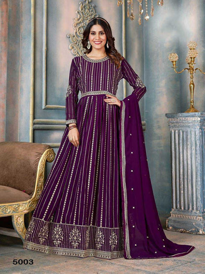 Faux Georgette Ksb 5004 Gowns  Fancy Embroidery Anarkali Gowns