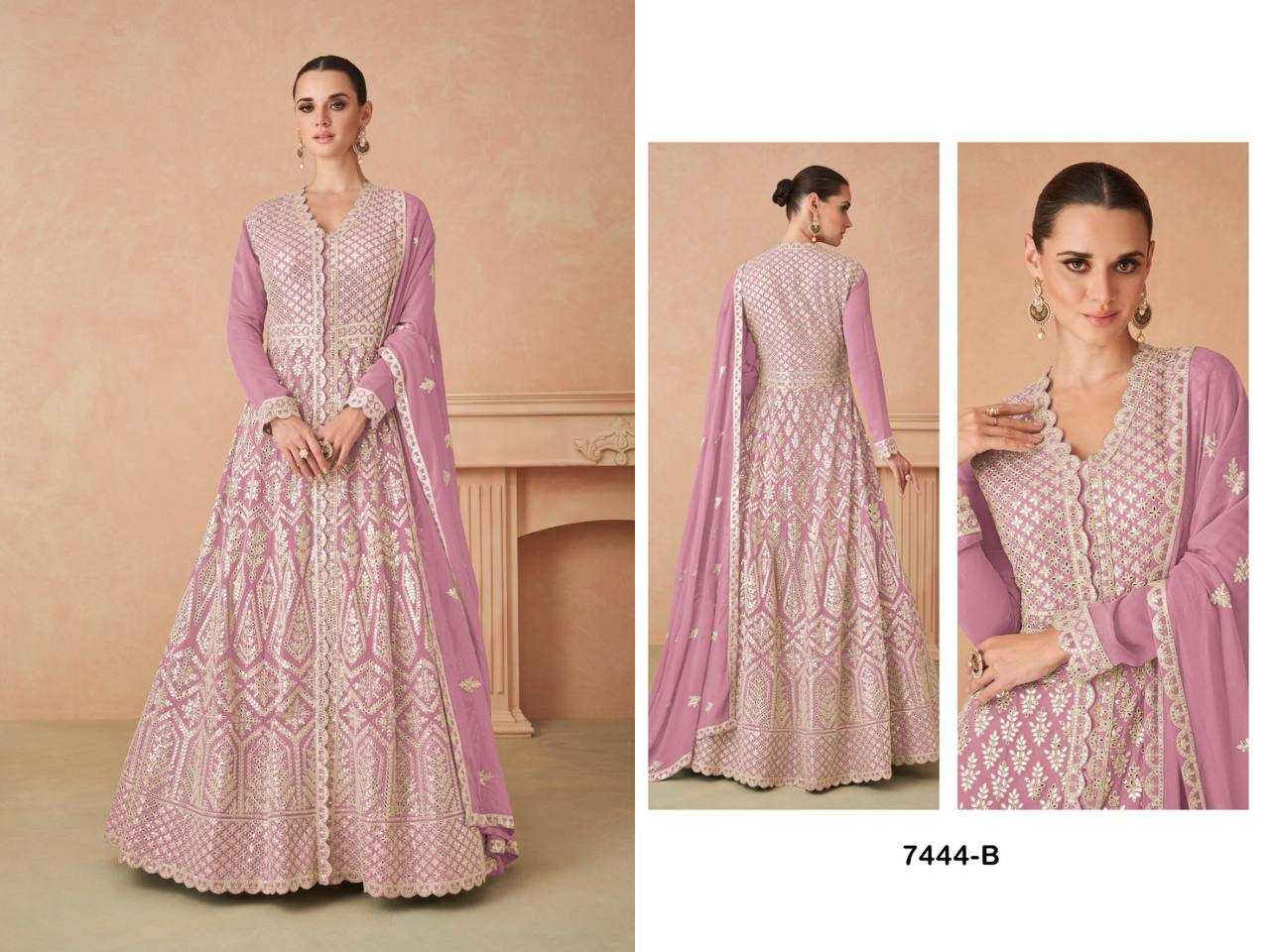 Faux Georgette Ksb 7444 Gowns  Fancy Embroidery Anarkali Gown