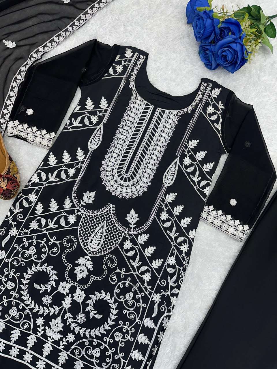 Faux Georgette Ksf 07 Suits & Dresses  Embroidery Palazzo Georgette Suits