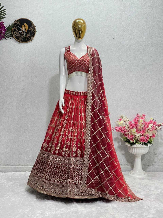 Faux Georgette Ksf 08 Lehengas  Traditional Wedding Embroidery Lehengas