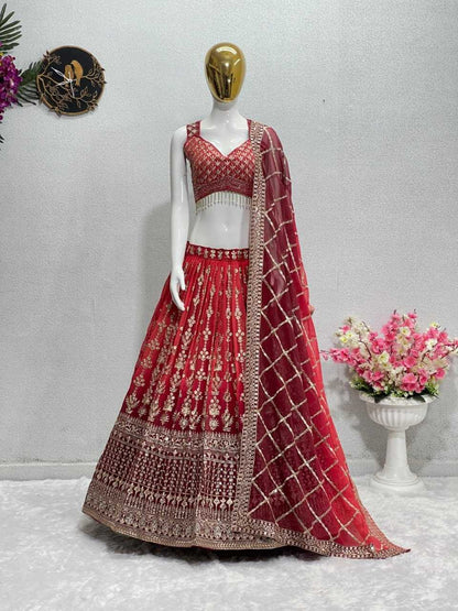 Faux Georgette Ksf 08 Lehengas  Traditional Wedding Embroidery Lehengas