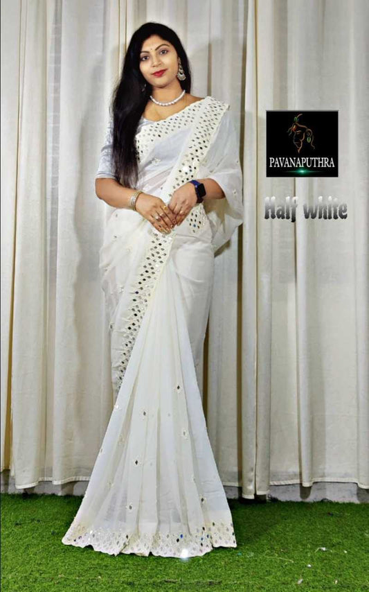 Faux Georgette Mds Akshra  Sarees