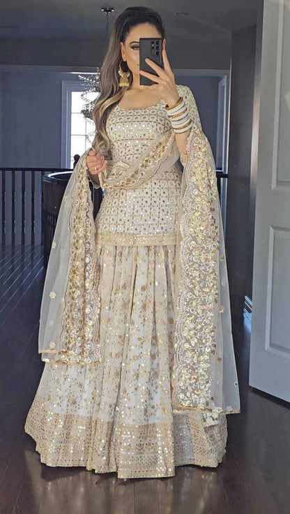 Faux Georgette Mrf Faux  Lehengas