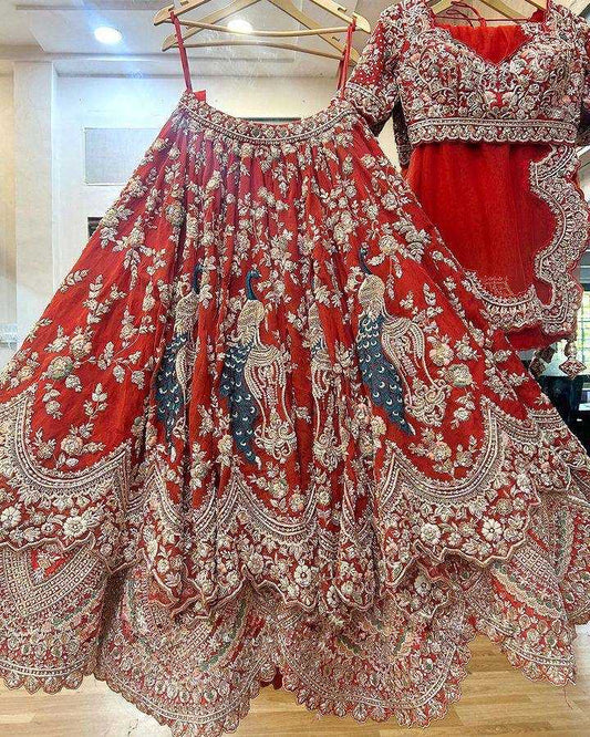 Faux Georgette Rin108 1569 Lehengas  Designer Wedding Embroidere Lehengas