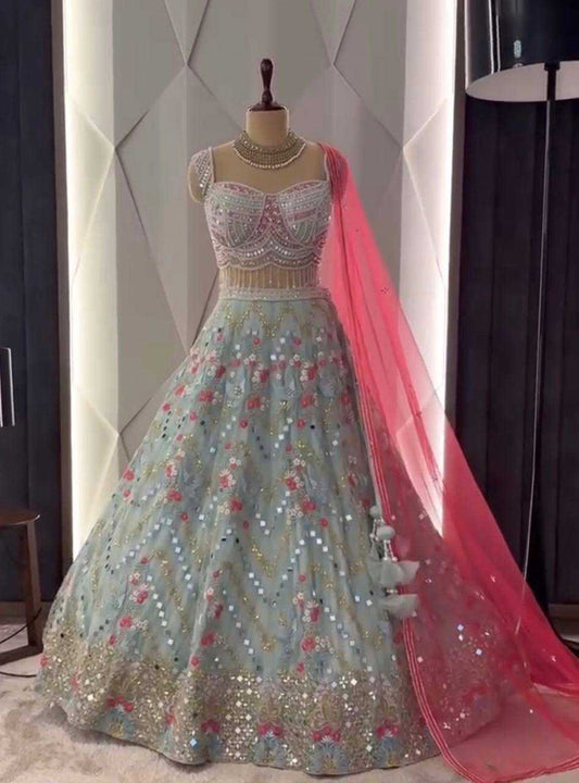 Faux Georgette Rin108 1636 Lehengas  Designer Wedding Embroidered Lehengas