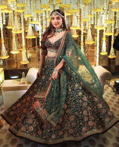 Faux Georgette Rin108 1639 Lehengas  Designer Wedding Embroidered Lehengas