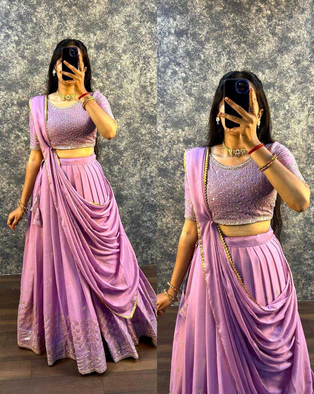 Faux Georgette Rin102 Rcba13 Lehengas   Fancy Traditional Embroidered Lehengas