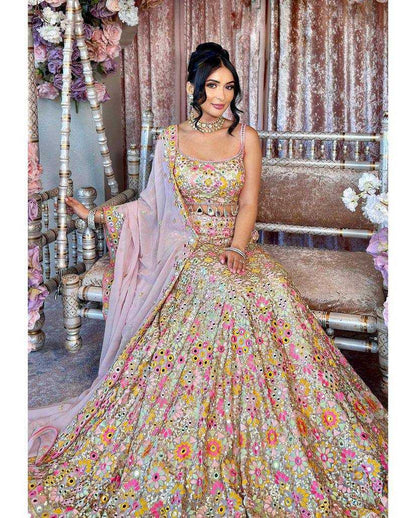 Faux Georgette Rin108 1643 Lehengas  Designer Traditional Embroidered Lehengas