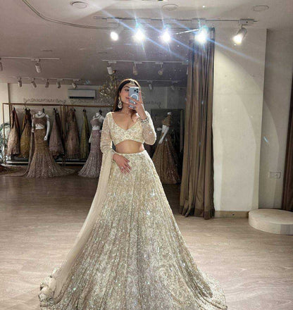 Faux Georgette Rin108 1656 Lehengas  Designer Wedding Embroidered Lehengas