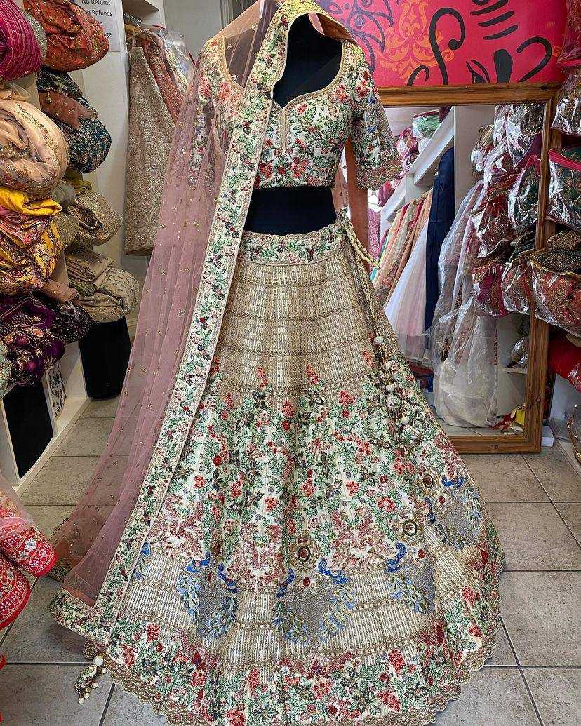 Faux Georgette Rin108 1672 Lehengas  Designer Wedding Embroidered Lehengas