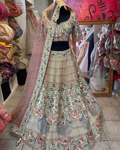 Faux Georgette Rin108 1672 Lehengas  Designer Wedding Embroidered Lehengas