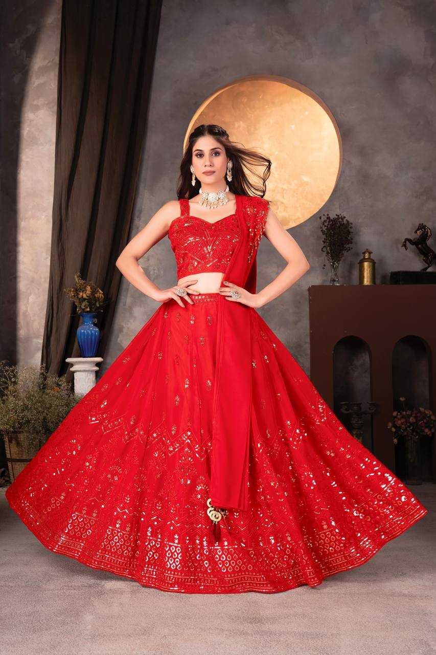 Faux Georgette  Rin114 5006 Lehengas  Embroidered Traditional Wedding Lehengas