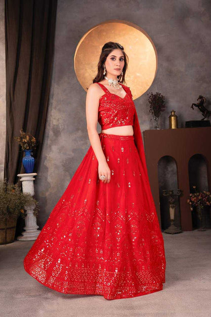 Faux Georgette  Rin114 5006 Lehengas  Embroidered Traditional Wedding Lehengas