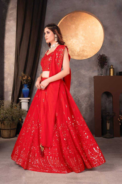 Faux Georgette  Rin114 5006 Lehengas  Embroidered Traditional Wedding Lehengas