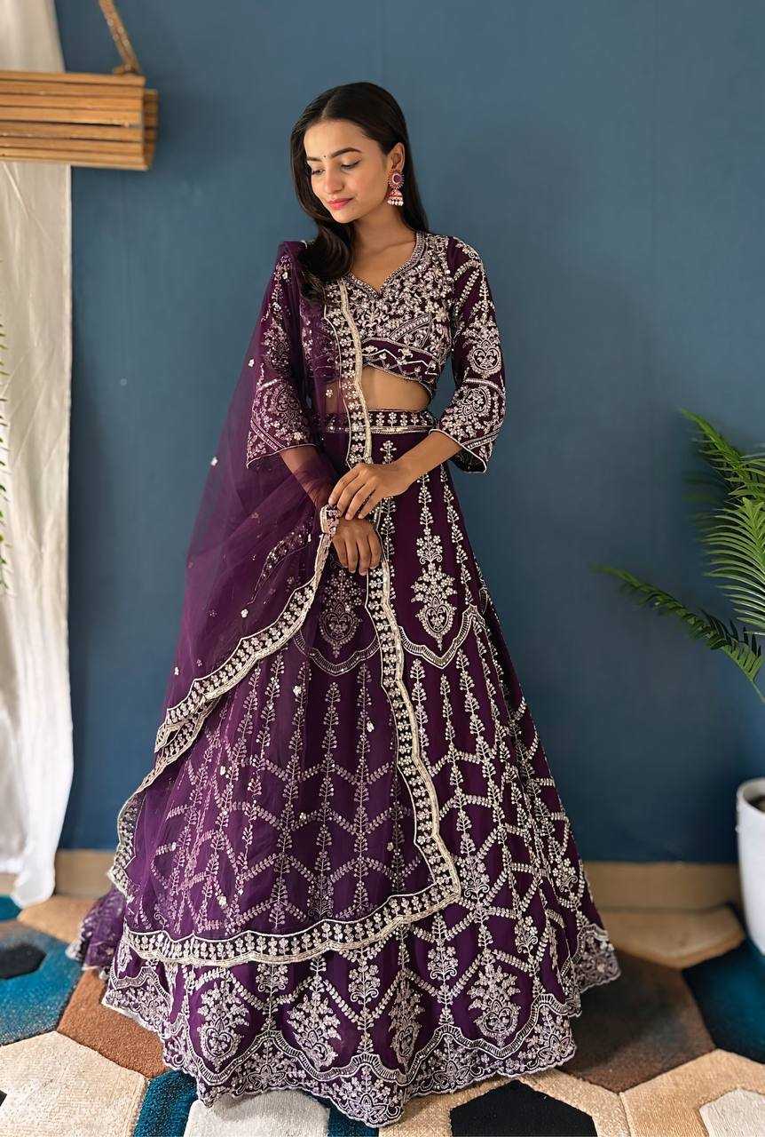 Faux Georgette Rin114 5017 Lehengas  Wedding Embroidered Lehengas