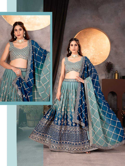 Faux Georgette Rin114 9234 Lehengas  Traditonal Wedding Embroidered Lehengas