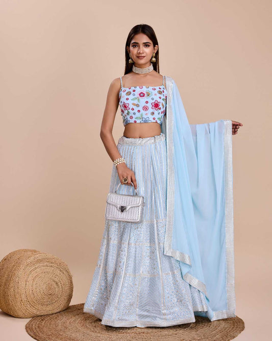 Faux Georgette Rin131 2236 Lehengas  Fancy Silk Lehengas