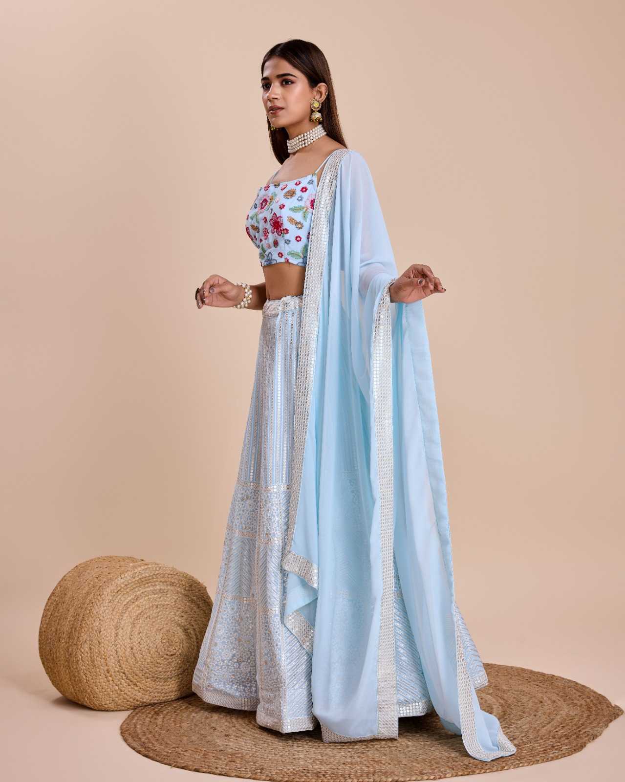 Faux Georgette Rin131 2236 Lehengas  Fancy Silk Lehengas