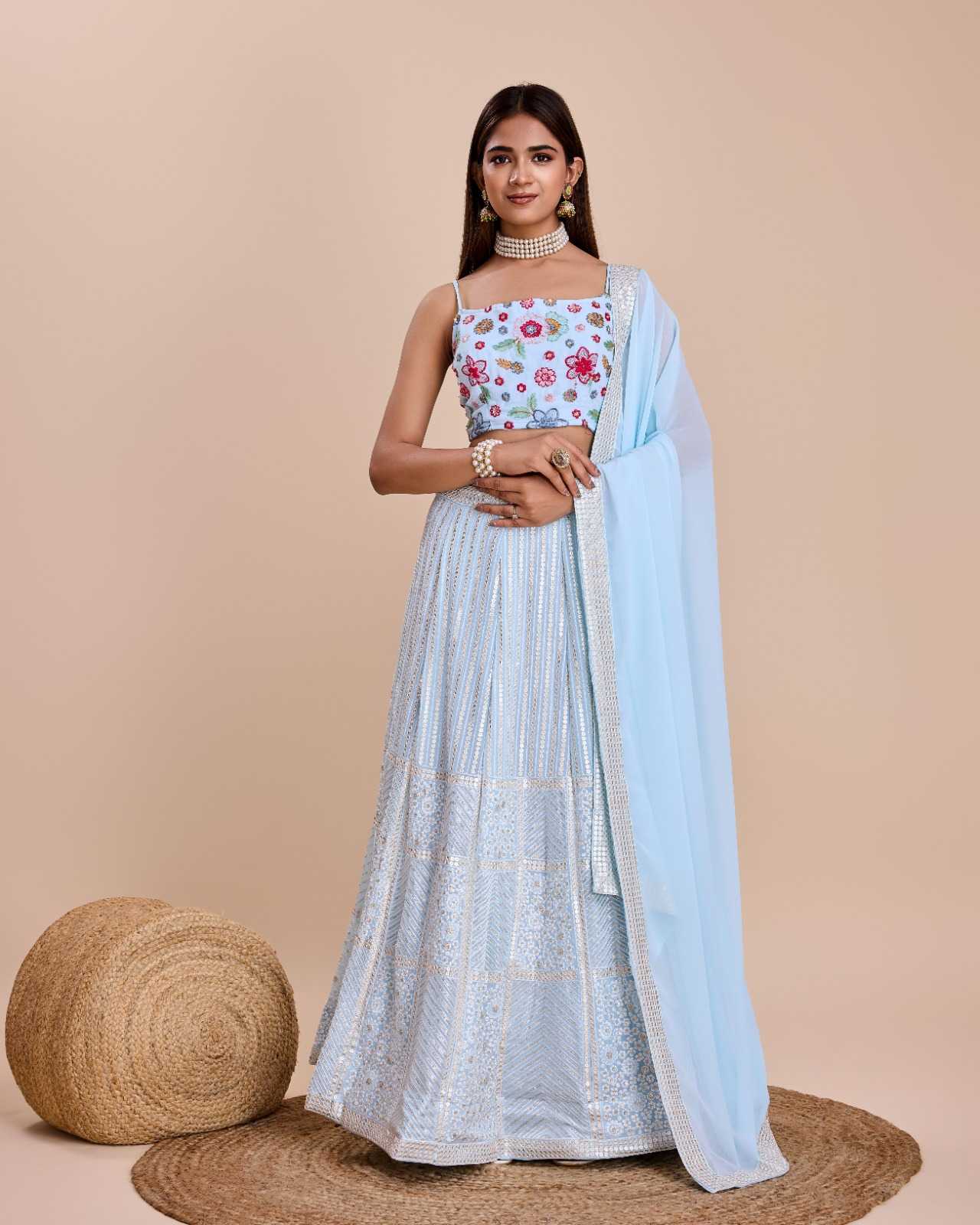 Faux Georgette Rin131 2236 Lehengas  Fancy Silk Lehengas