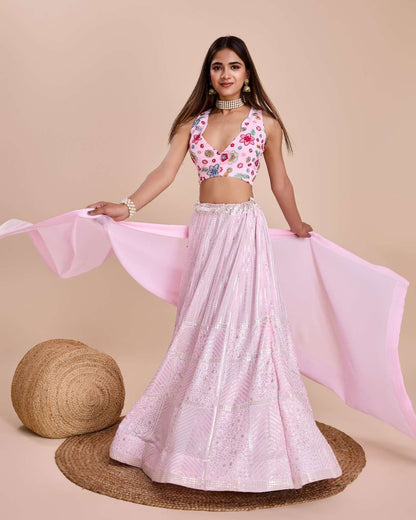 Faux Georgette Rin131 2236 Lehengas  Fancy Silk Lehengas