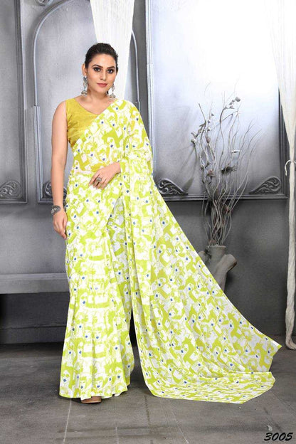 Faux Georgette Rin131 3001 Sarees  Printed Ladies Georgette Sarees