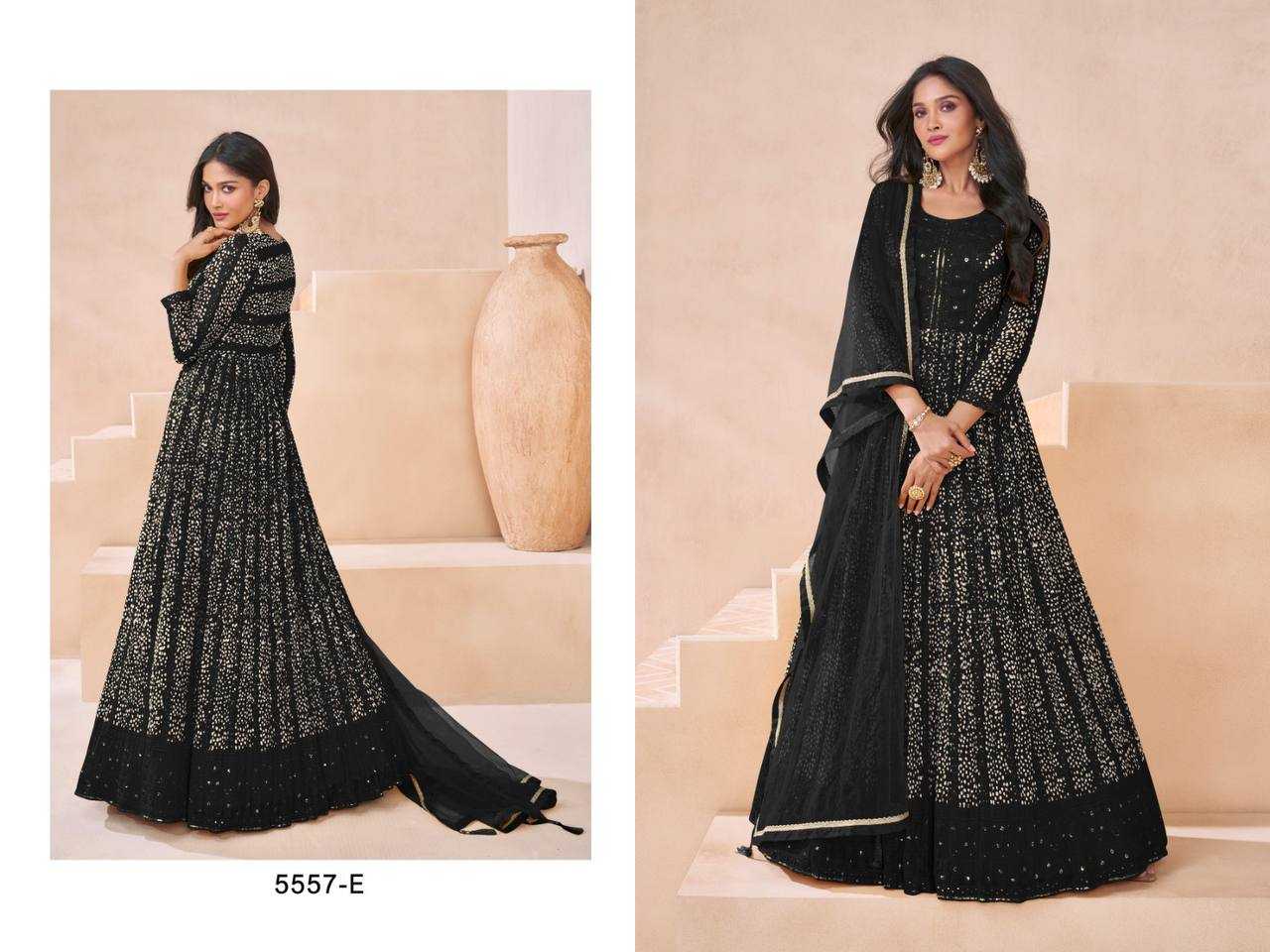 Faux Georgette Rin131 5557 Gowns  Embroidery Anarkali Long Georgette Gowns