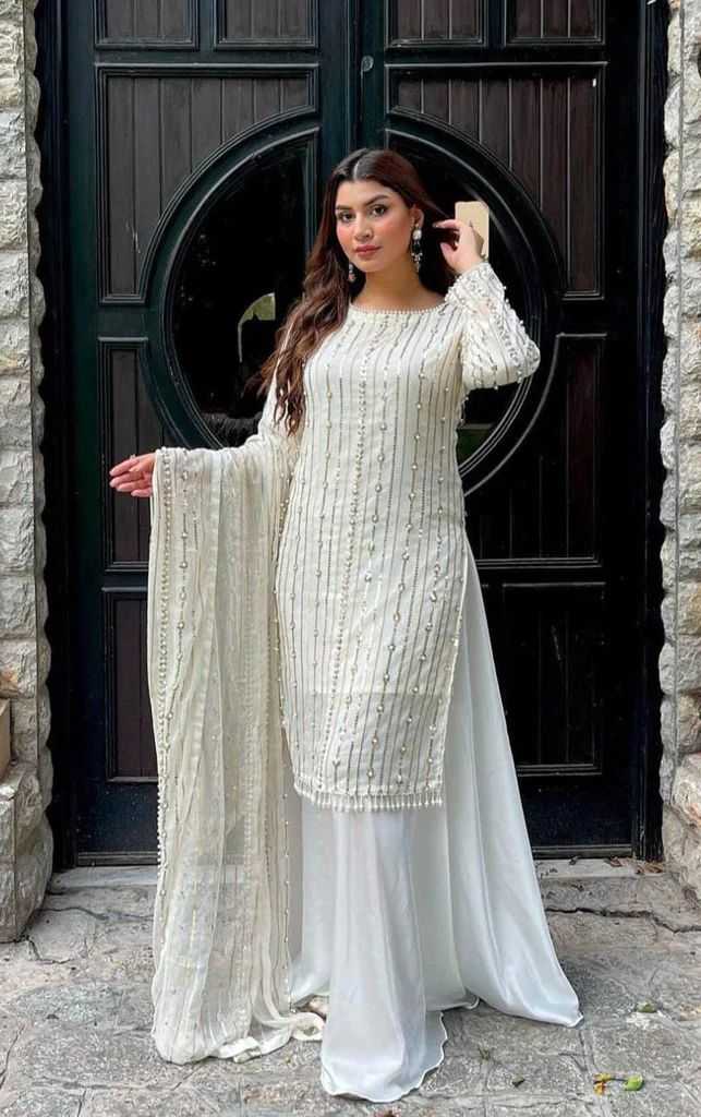 Faux Georgette Rin133 1380 Suits & Dresses  Ladies Palazzo Georgette Party Wear Suits