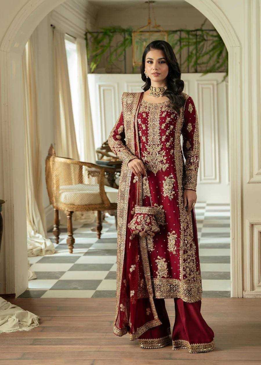 Faux Georgette Rin133 1487 Suits & Dresses  Georgette Maroon Salwar Palazzo Suits