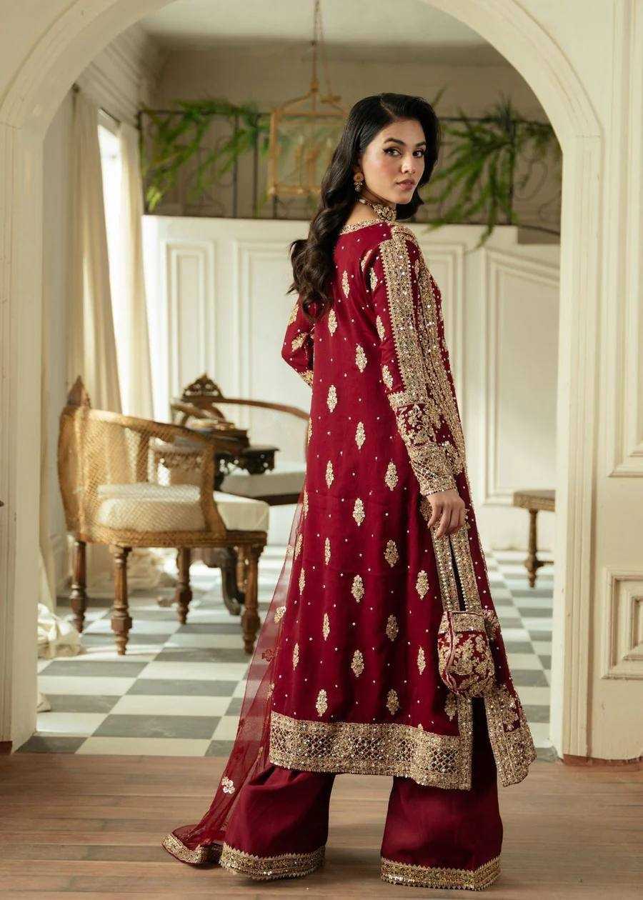 Faux Georgette Rin133 1487 Suits & Dresses  Georgette Maroon Salwar Palazzo Suits