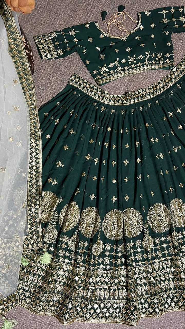 Faux Georgette Rin141 517 Lehengas  Traditional Embroidered Lehengas