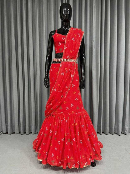 Faux Georgette Rin143 441 Lehengas  Traditional Printed Lehengas