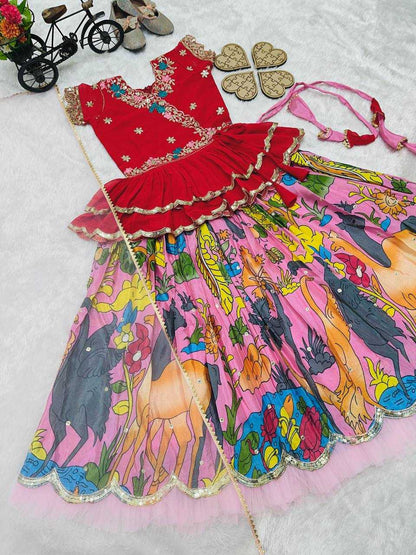 Faux Georgette Rin154 187 Kids Wear  Kids Lehengas